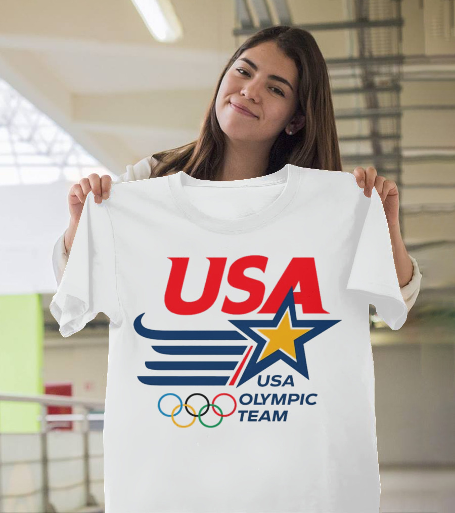 USA Olympic Team 2024 Star and Rings Emblem T-Shirt