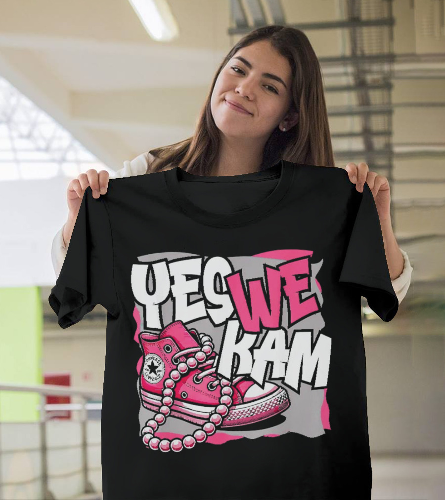 Yes We Kam Madam Shoes And Pearls Converse Sneakers T-Shirt