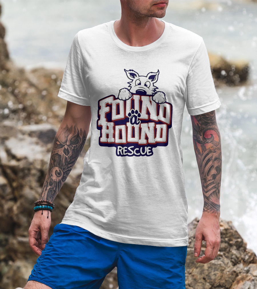Found A Hound Rescue Dog Paw Prints T-Shirt