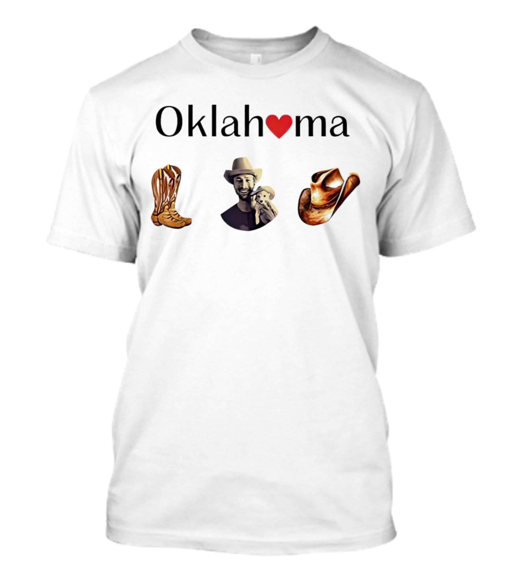 Oklahoma Heart Cowboy Boots Hat T-Shirt