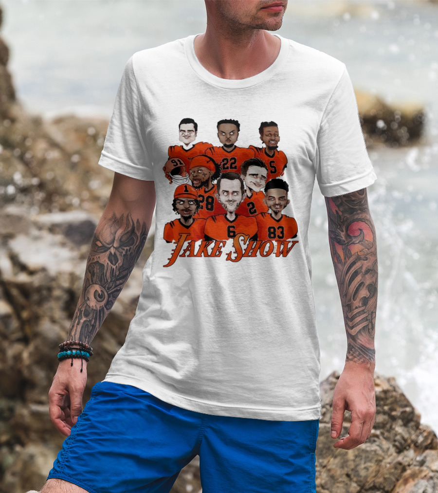 Jake Show Cartoon Cincinnati Bengals Football Players T-Shirt