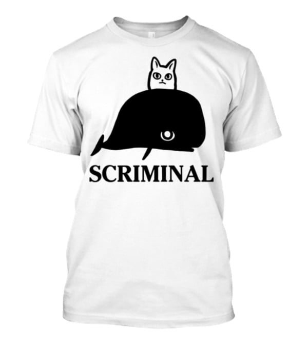 Scriminal Cat On Whale T-Shirt