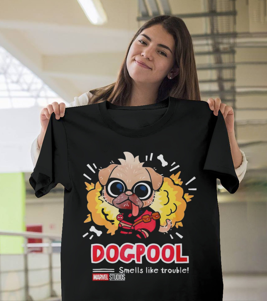 Deadpool Marvel Studios Dogpool Smells Like Trouble T-Shirt