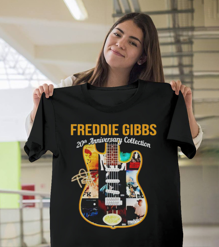 FREDDIE GIBBS 20th Anniversary Collection Guitar Collage T-Shirt