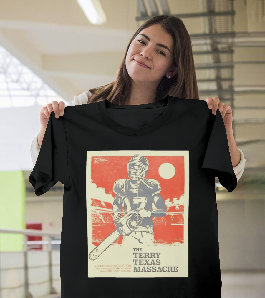 Terry Texas Massacre Scary Hour McLaurin Football Chainsaw Vintage Poster T-Shirt