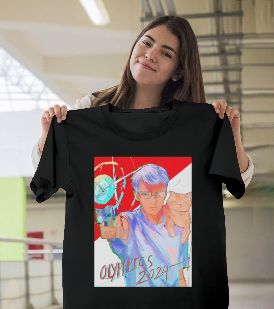 Yusuf Dikeç Anime Style with Cat Archery Olympics T-Shirt