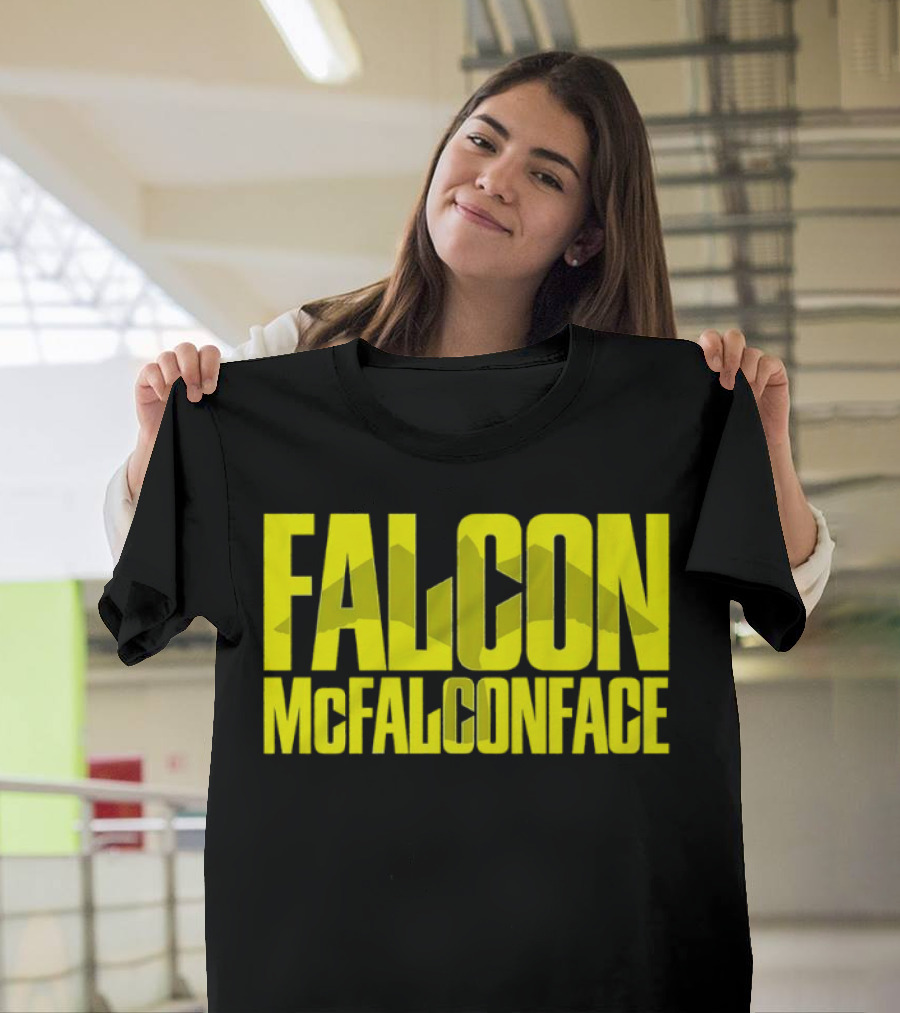 Falcon McFalconface Bold Yellow Text With Falcon T-Shirt