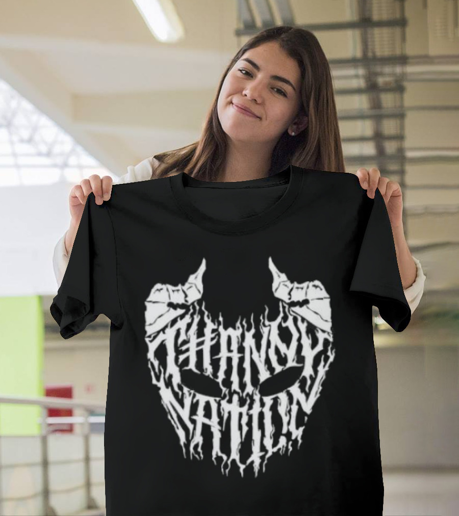 Thanny Nation Flame Text with Mask T-Shirt