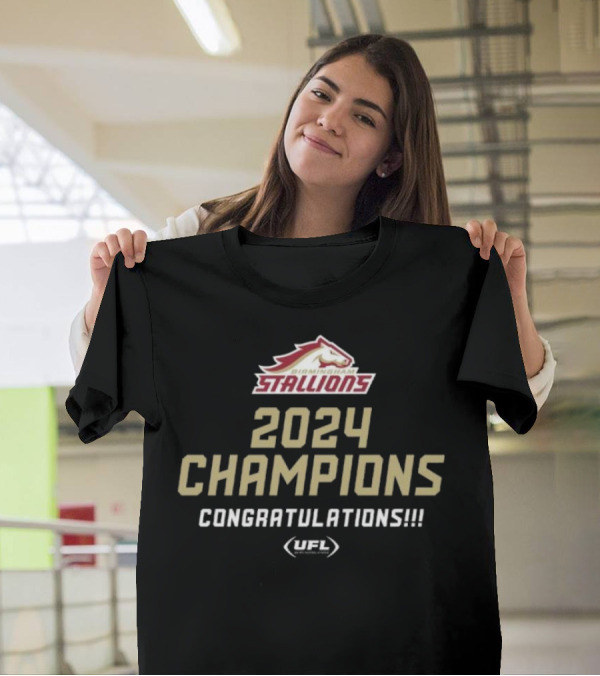 Birmingham Stallions 2024 Champions Congratulations UFL Stallions T-Shirt