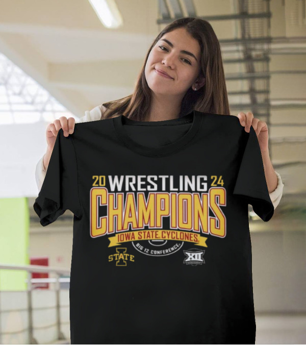 20 24 Wrestling Champions Iowa State Cyclones Big 12 Conference T-Shirt