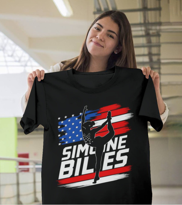 SIMONE BILES USA AMERICAN FLAG GYMNASTICS TEAM T-Shirt