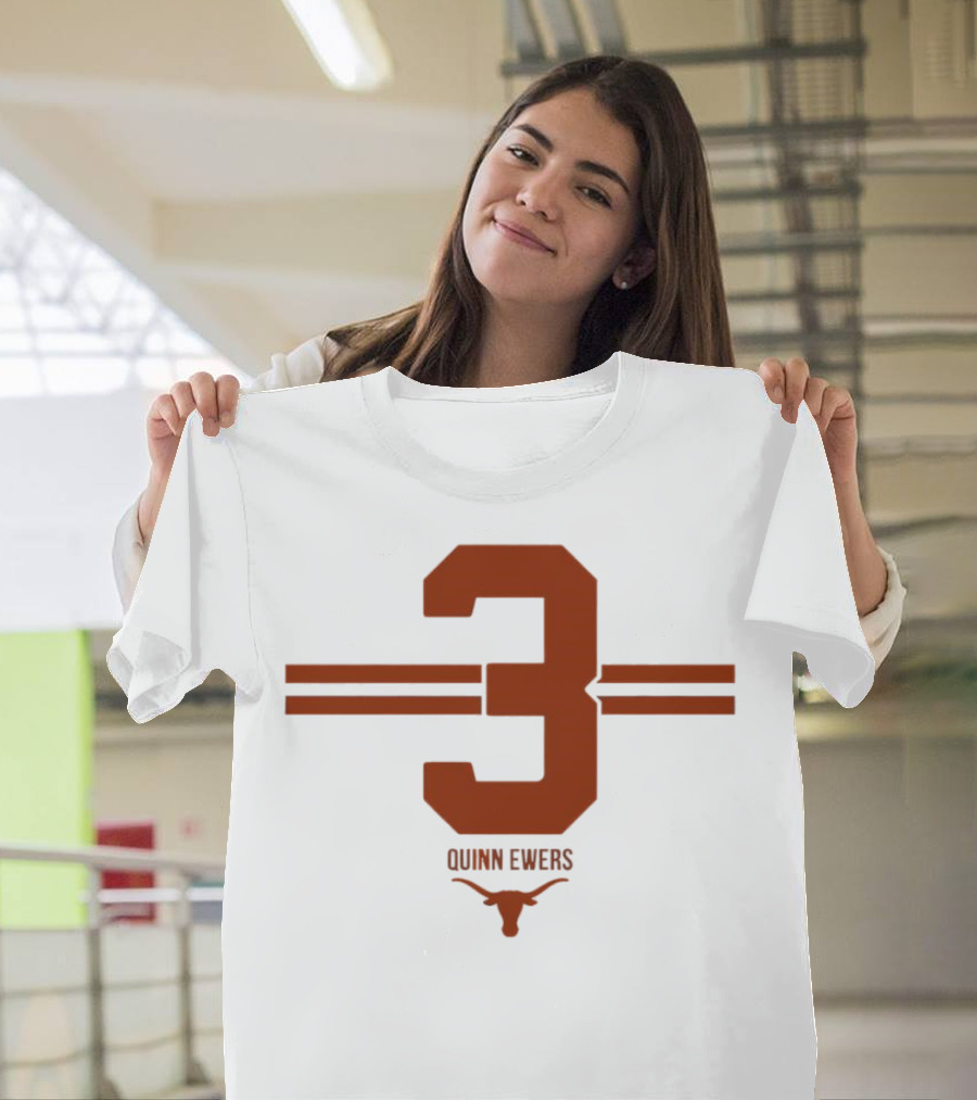Quinn Ewers Texas Longhorns Number 3 T-Shirt