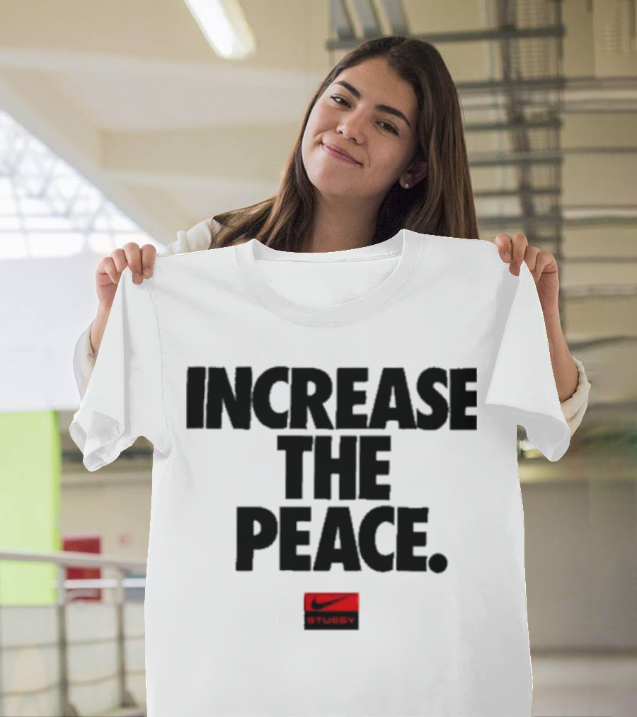 Increase The Peace Stussy Red Swoosh T-Shirt