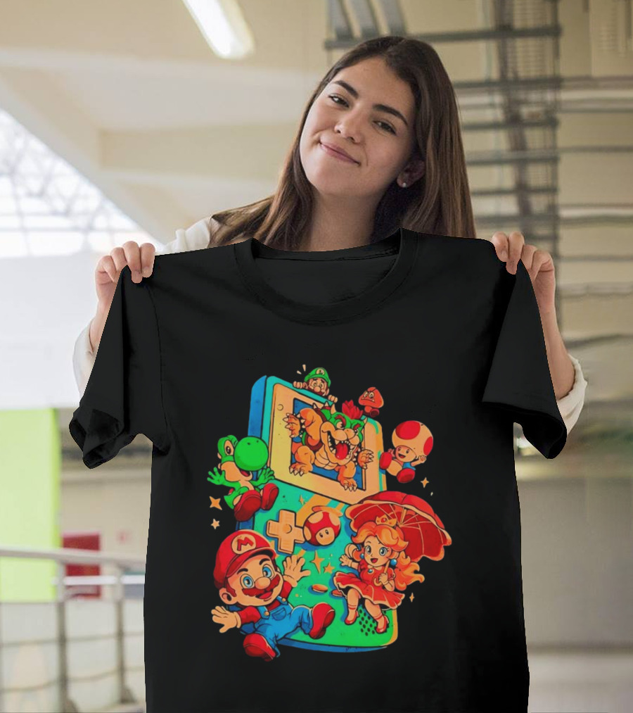 Super Mario Plumber Adventure Characters Game Icons T-Shirt