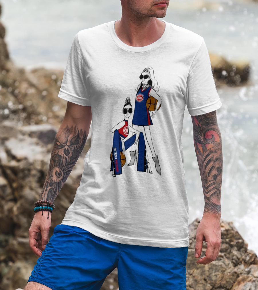 Detroit Pistons G-III 4Her Basketball Fashion Sisters Fitted Girls T-Shirt