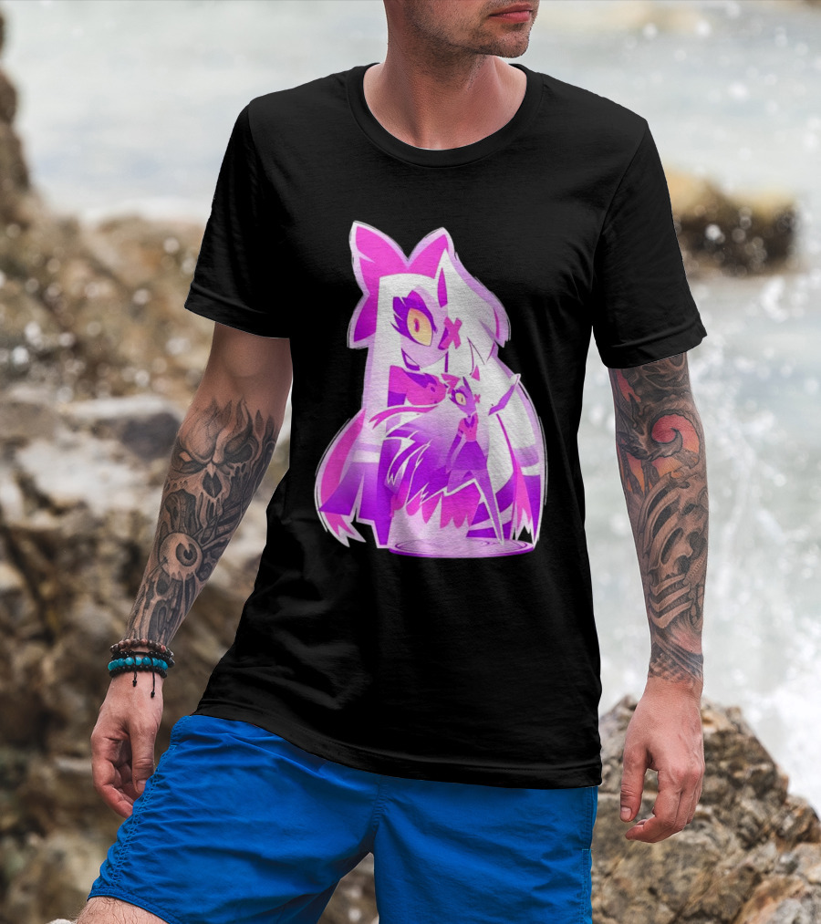 Exorcist Angel Hazbin Hotel Game Purple Character T-Shirt