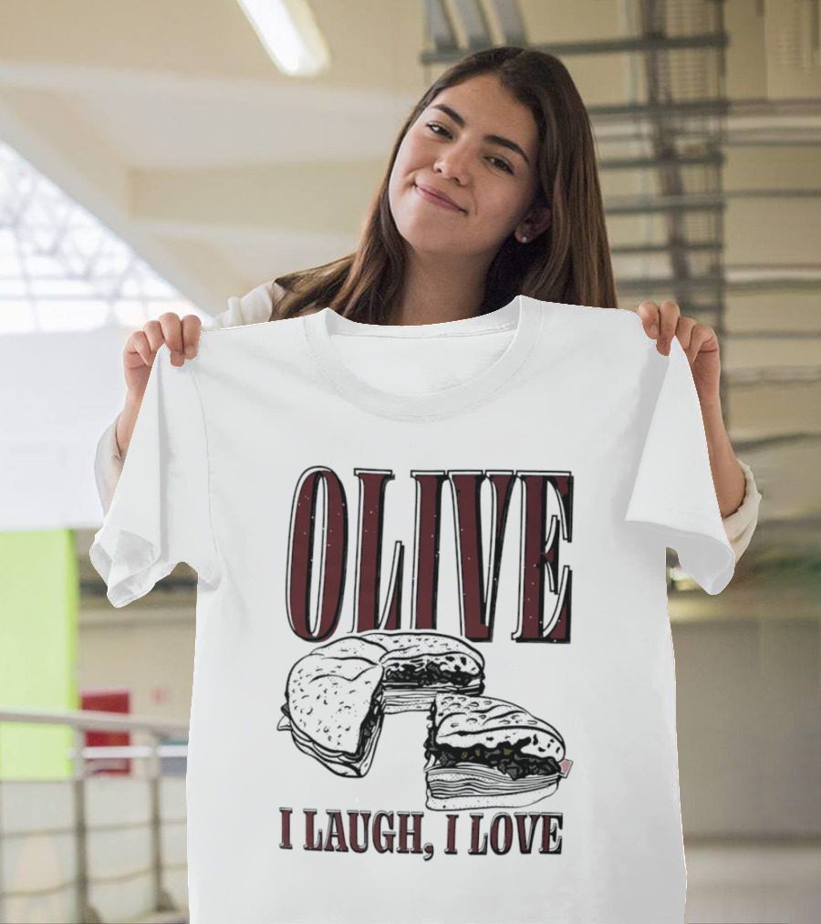 OLIVE I Laugh I Love Black Burger Joke T-Shirt