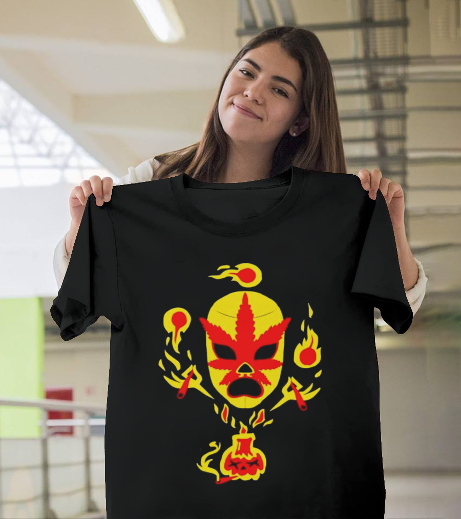 The Ablazing Blitzed Brothers Flaming Leaf Mask T-Shirt