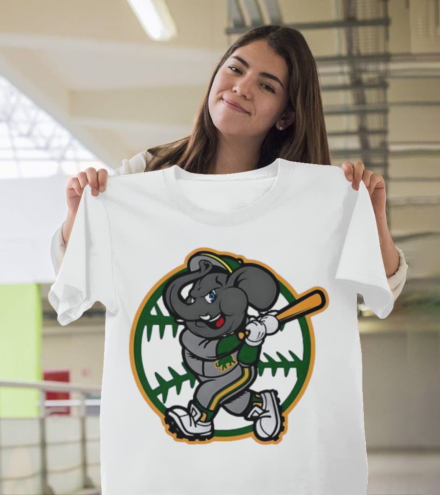 Oakland Baseball Elephant Batting Logo MLB T-Shirt