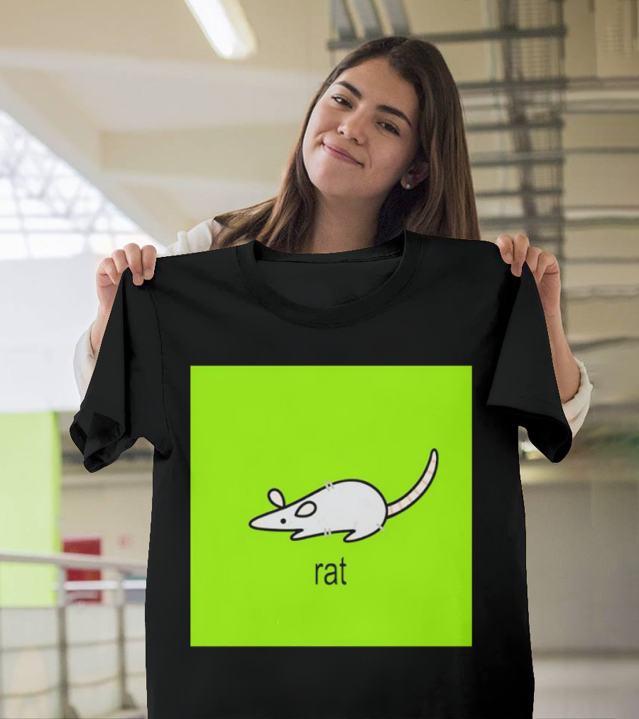 Rat Summer Brat Cartoon Bright Green T-Shirt