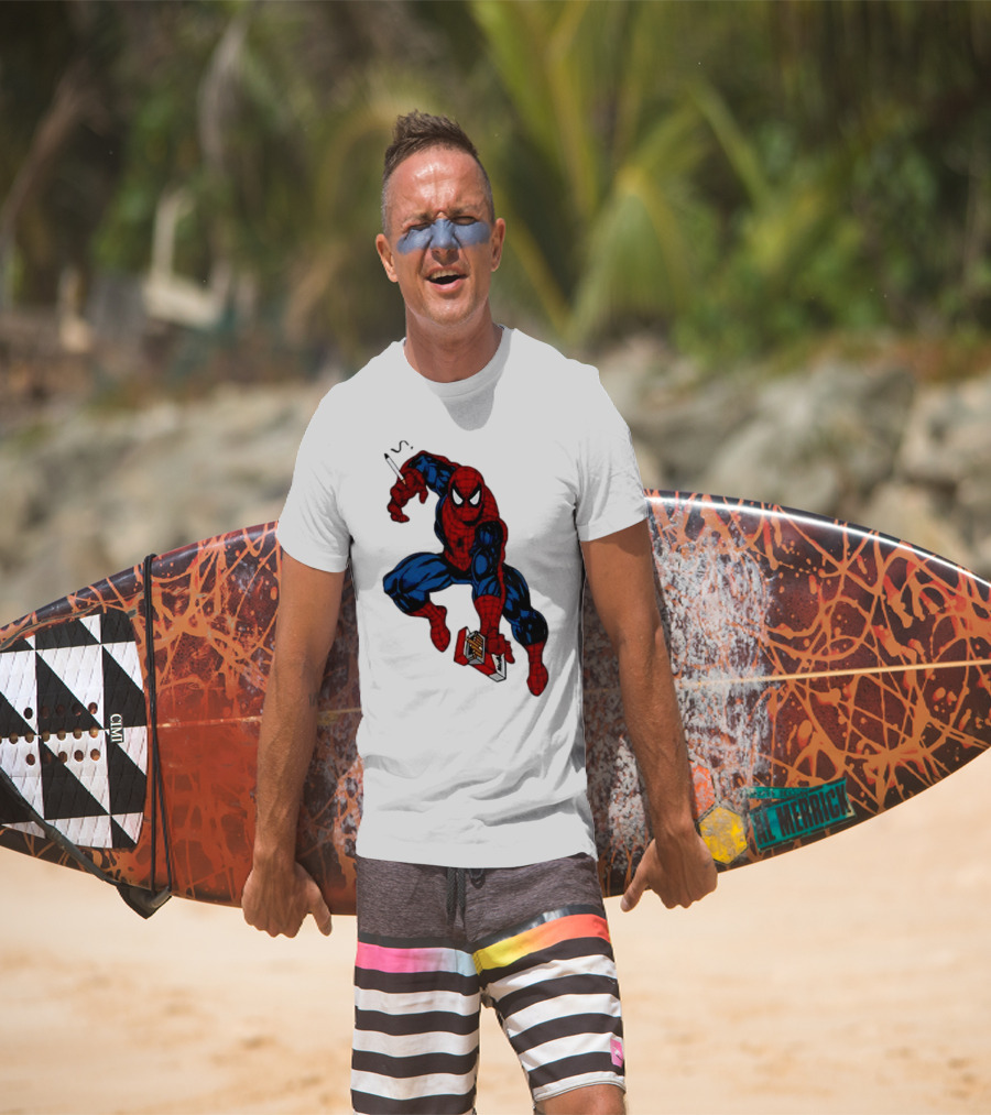 Spider-Man Smokerman Smoking Cigarette Comic T-Shirt