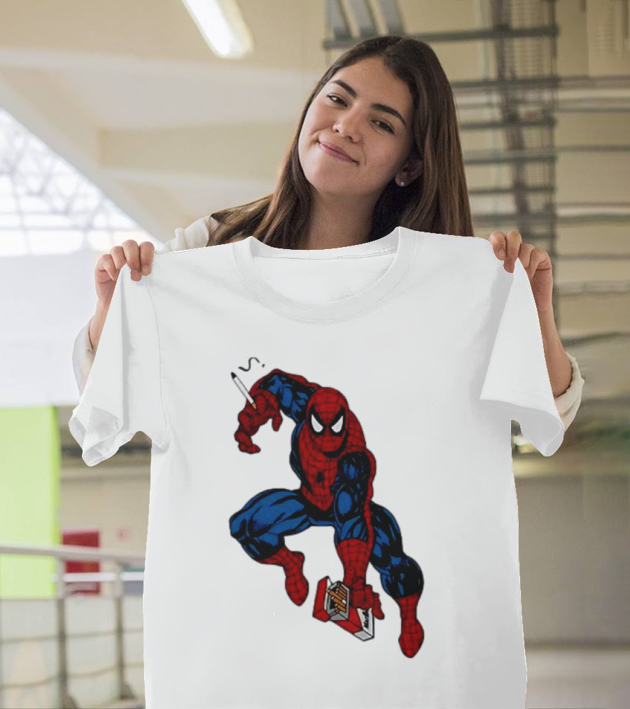 Spider-Man Smokerman Smoking Cigarette Comic T-Shirt