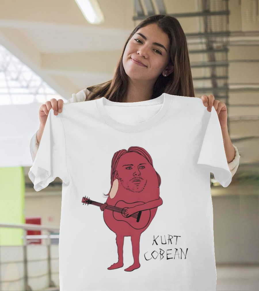 Kurt Cobean Guitar Bean Character T-Shirt