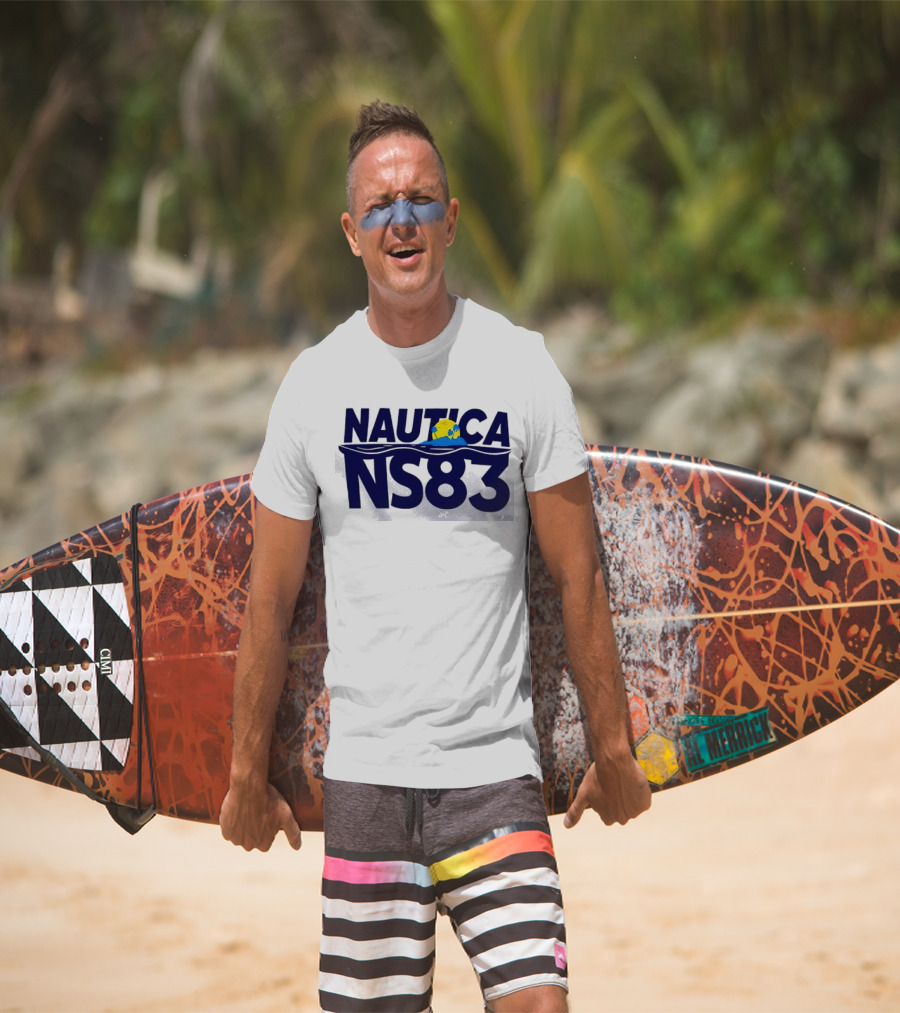 Nautica NS83 Ocean Wave And Globe T-Shirt