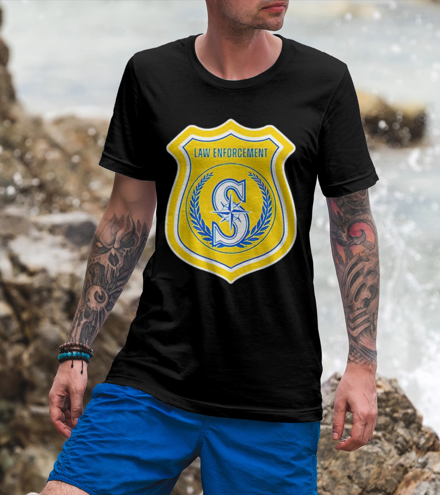 Seattle Mariners Law Enforcement Badge Shield S T-Shirt