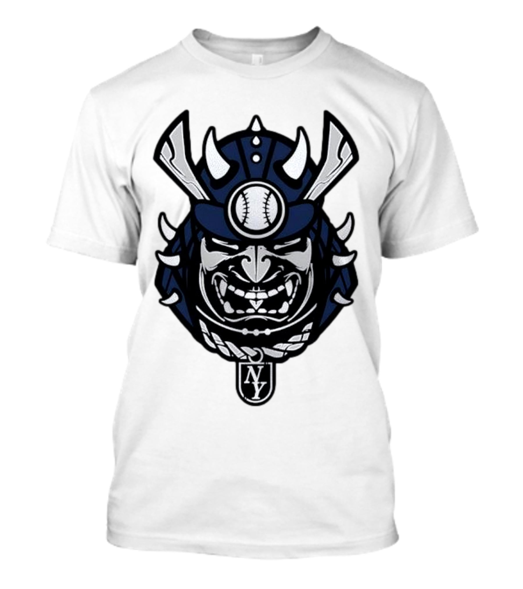 New York Yankees Samurai Helmet With Baseball And NY Initials T-Shirt