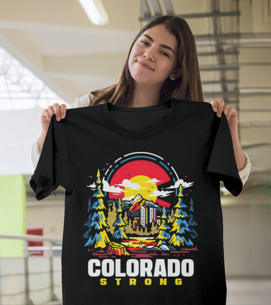 Dude Dad Colorado Strong Forest Sunset Mountains T-Shirt