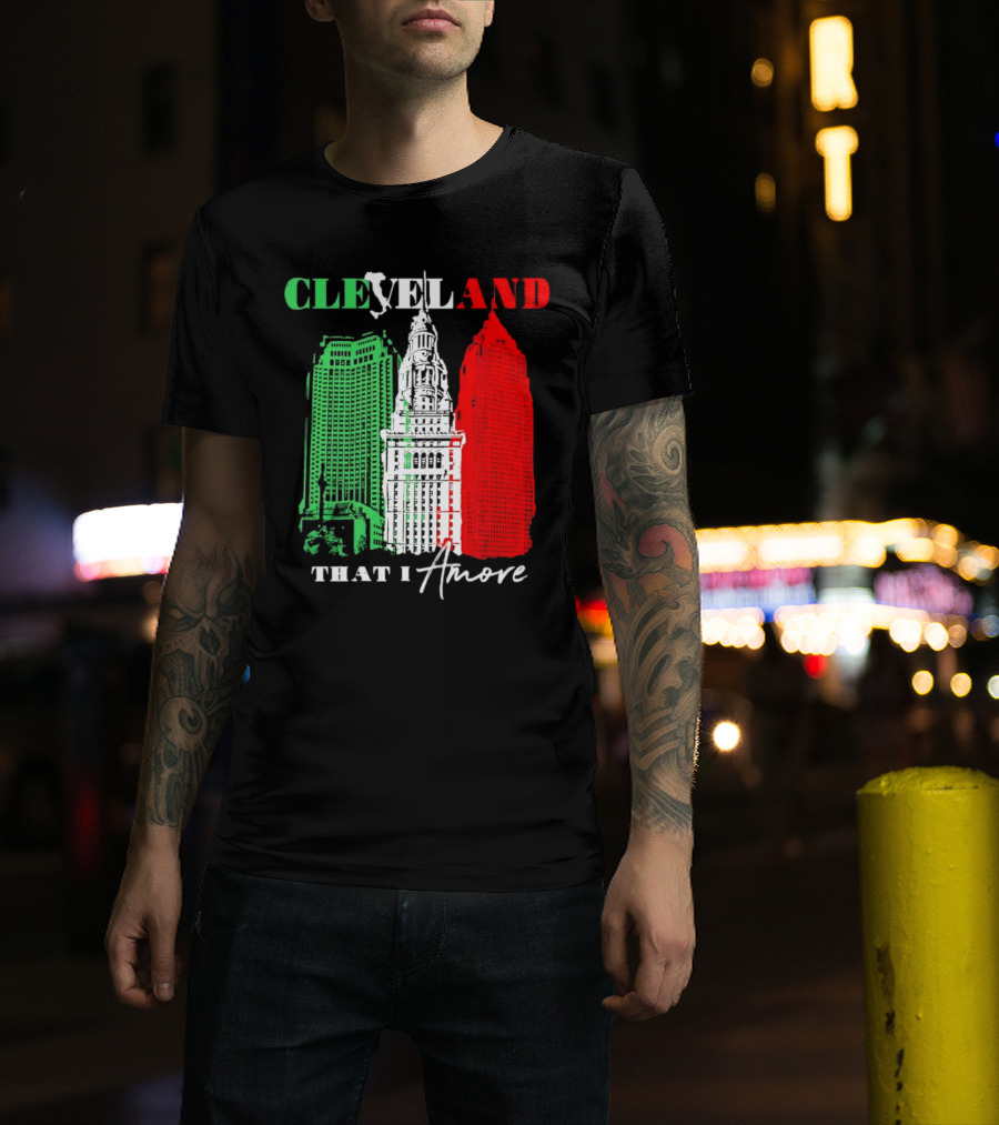 Cleveland That I Amore Italy Flag Skyline T-Shirt