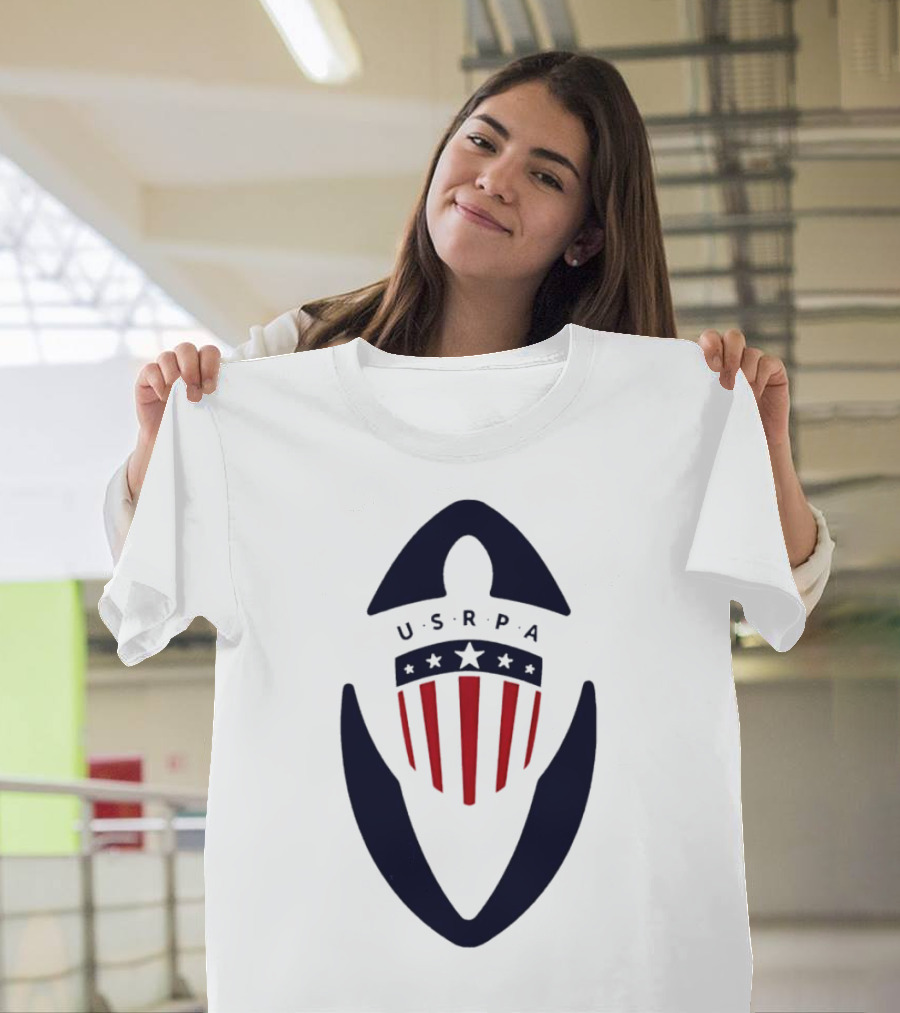 USRPA U.S. Rugby Players Association Red White and Blue Shield T-Shirt