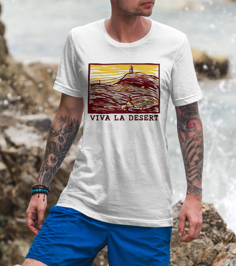 Viva La Desert Desert Stadium Arena Landmark Hilltop Stadium T-Shirt