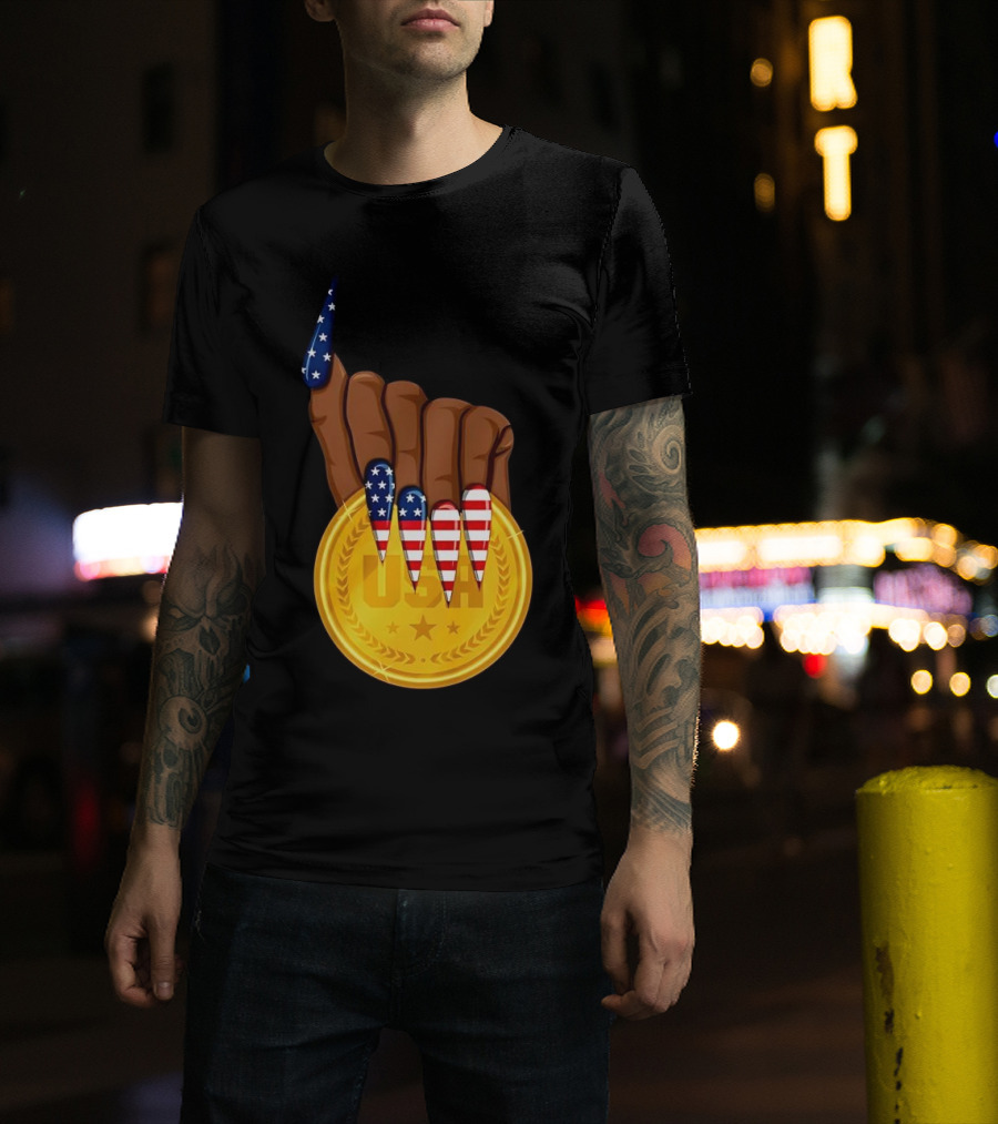 Gold Medal USA American Nails Sha’Carri Richardson T-Shirt