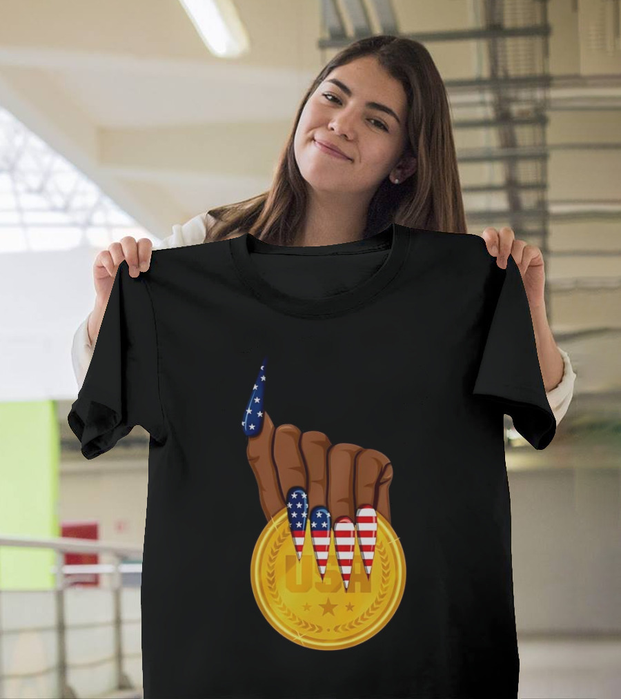 Gold Medal USA American Nails Sha’Carri Richardson T-Shirt
