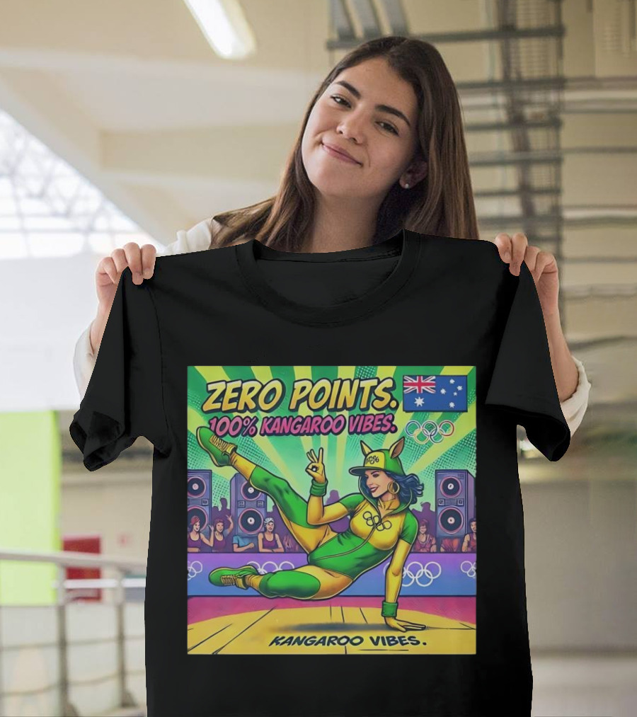 Zero Points 100 Percent Kangaroo Vibes Australia Flag Olympic T-Shirt