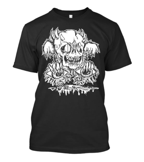Metal Dream Skull Monstrous Demon Eyes And Teeth T-Shirt