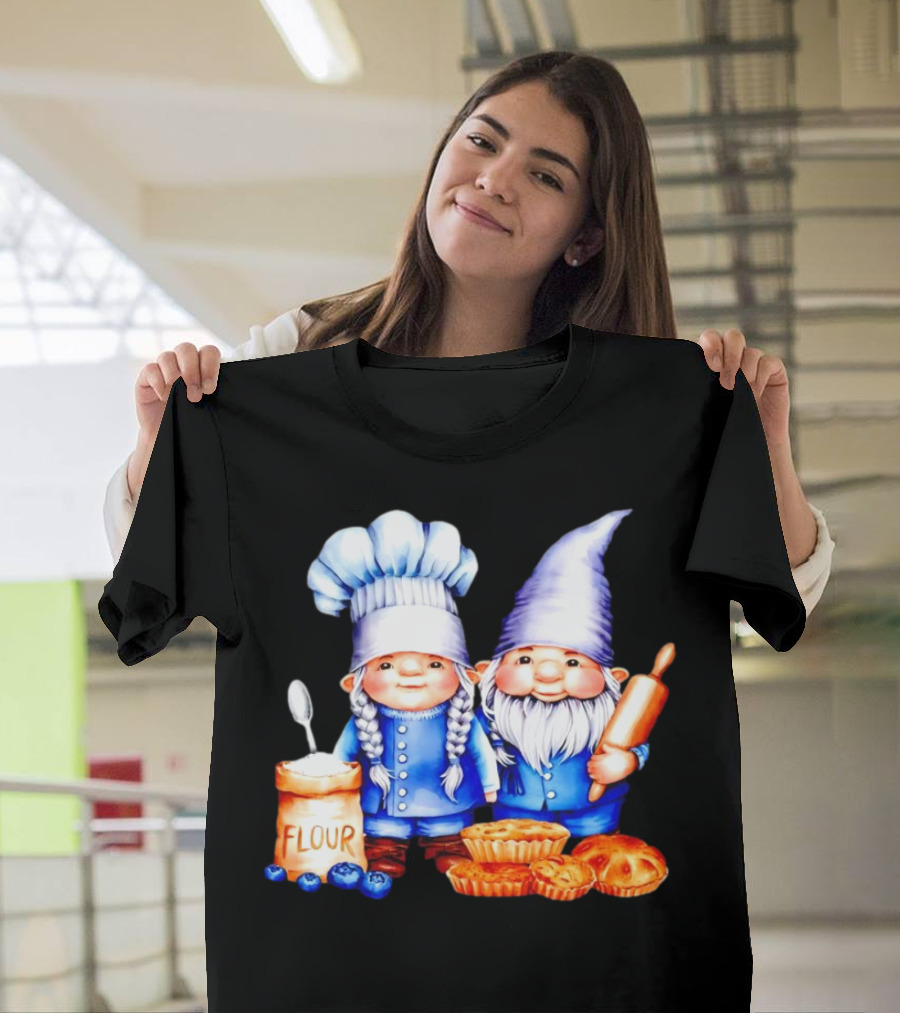 Adorable Baking Gnomes With Flour And Pastries T-Shirt