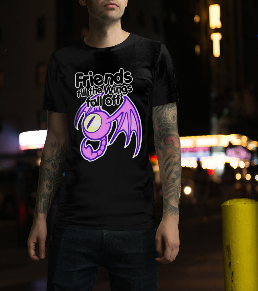 Friends Till The Wings Fall Off Purple Winged Creature T-Shirt