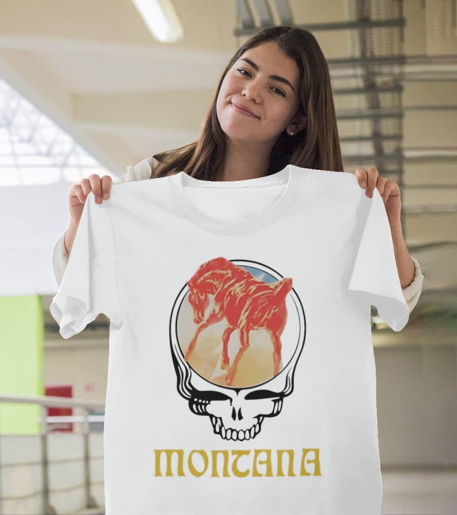 Montana Grateful Dead Skull With Horse T-Shirt