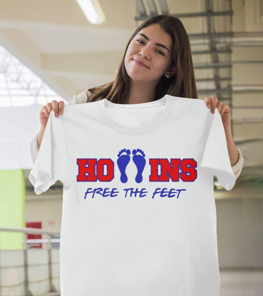 Hollins Free the Feet with Red and Blue Footprints T-Shirt