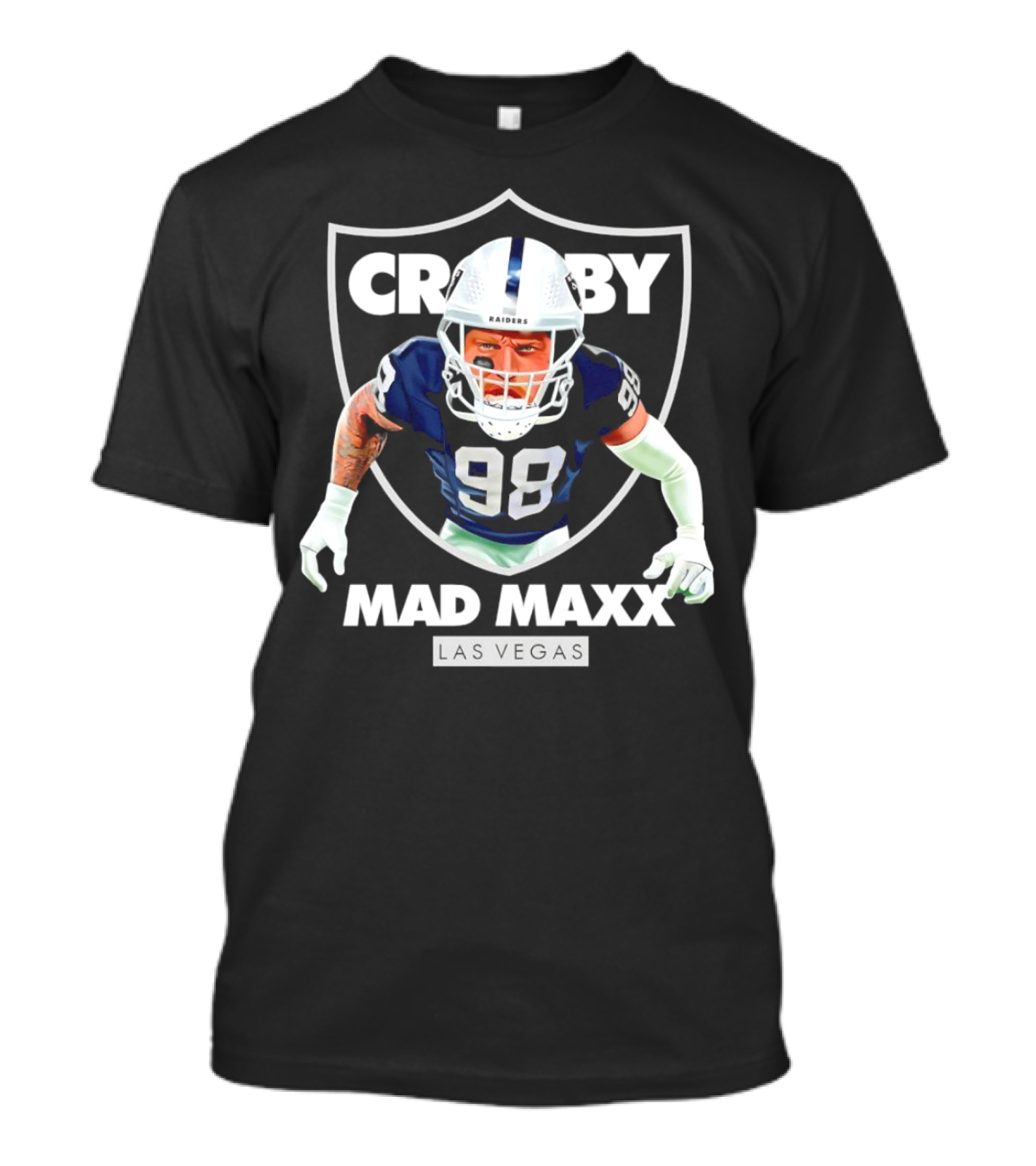 Maxx Crosby Raiders 98 Mad Maxx Las Vegas Football T-Shirt