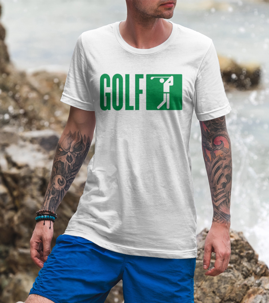GOLF Swing Silhouette Icon Green T-Shirt