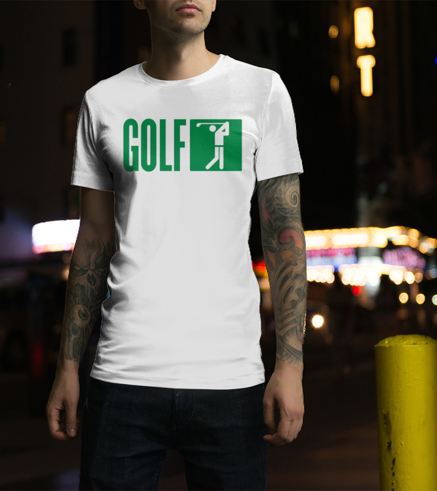 GOLF Swing Silhouette Icon Green T-Shirt