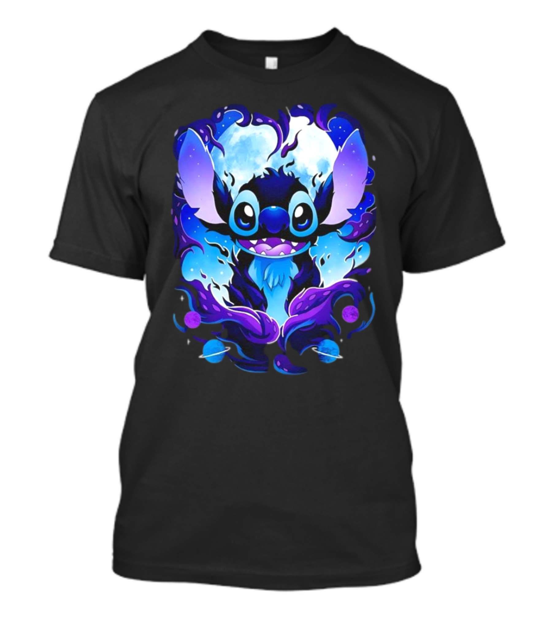 Stitch Experiment 626 Cosmic Darkness Cartoon T-Shirt