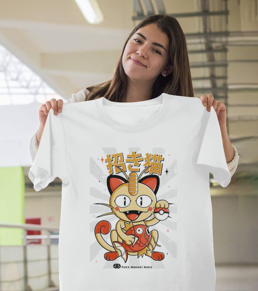 Meowth Poke Maneki Neko 招き猫 T-Shirt
