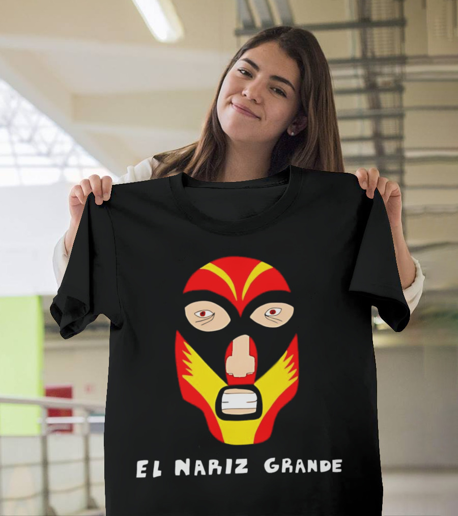 Ariel Helwani El Nariz Grande Mask Red Yellow Black T-Shirt