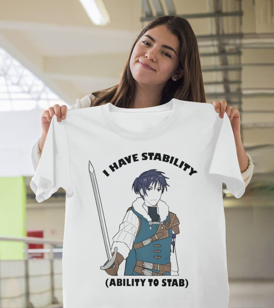 I Have Stability Ability to Stab Blue-Haired Anime Character Katie Gavin Photo T-Shirt