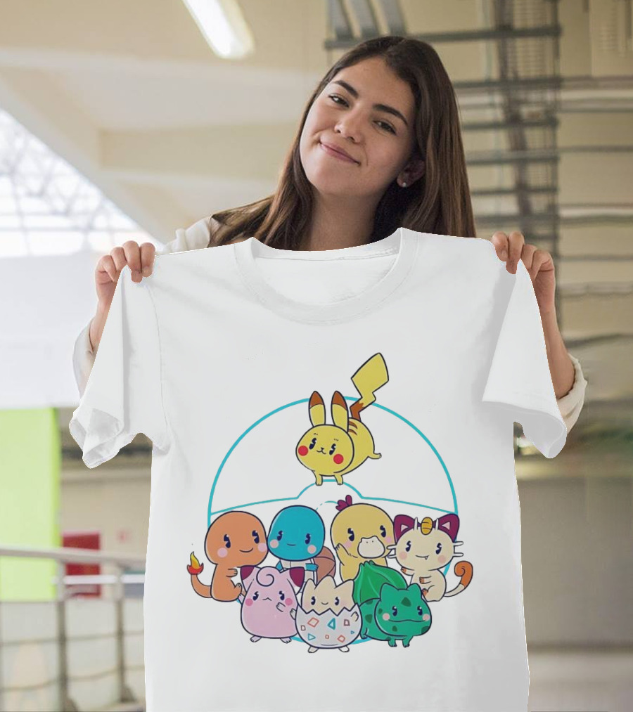 Kawaii Pokes Pikachu Bulbasaur Charmander Squirtle Cuties T-Shirt